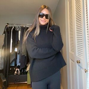 Sophie Rue Cashmere Classic Black Turtleneck Sweater